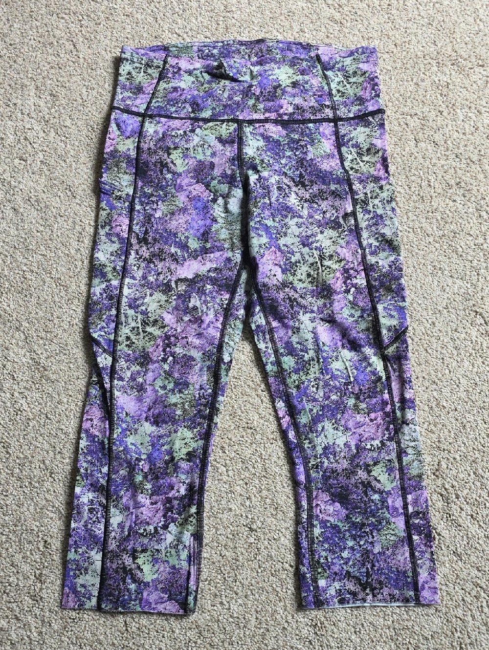 lululemon athletica Purple and Mint Marble Print Leggings